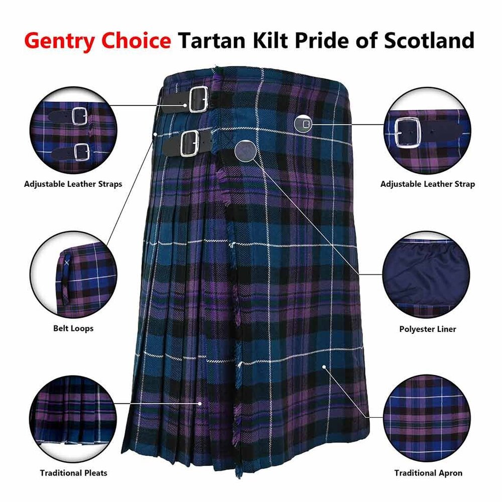 Traditional Tartan Kilt Plaid Pleated Kilt , Festival Kilt Wear NEW - Picture 3 of 9